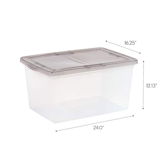 IRIS® 58qt. Clear Snap Top Storage Box with Gray Lid